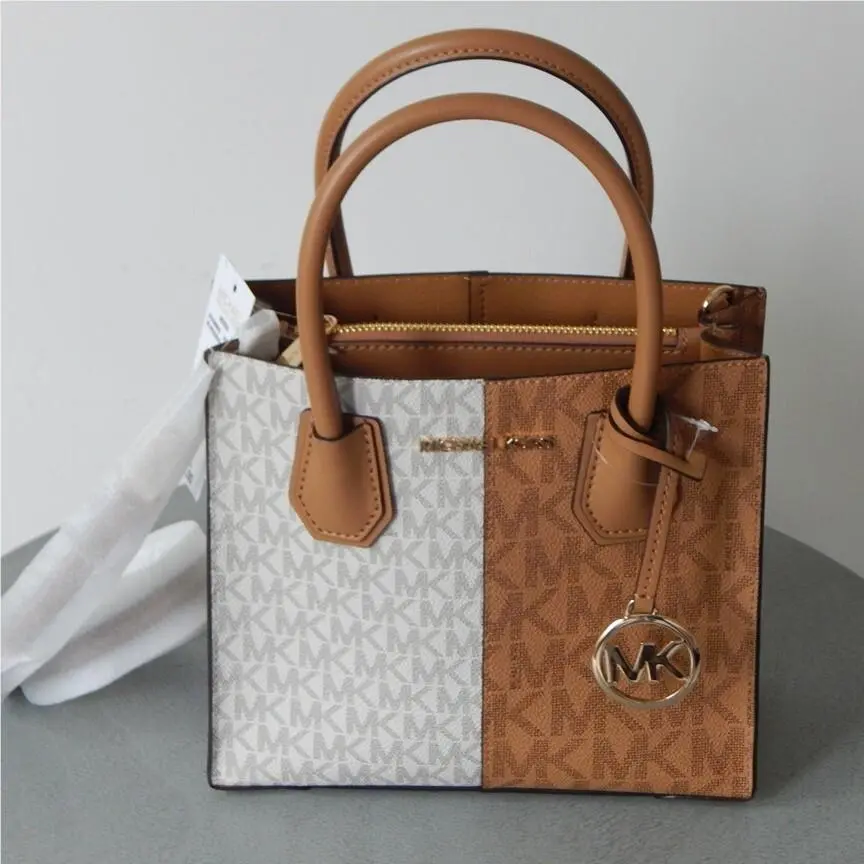 Michael Kors Mercer Two-tone Logo Medium Messenger Crossbody Bag Deer Multi