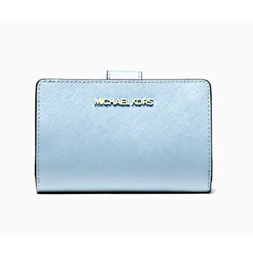 Michael Kors Jet Set Medium Saffiano Leather Pale Blue Bifold Wallet