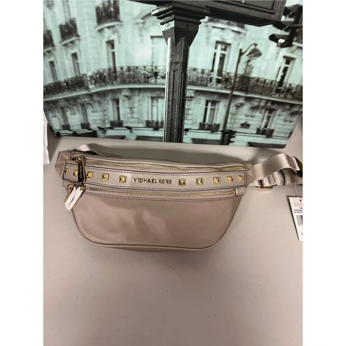 Michael Kors 35T9GY9N8C Kenly Waist Pack Cement Fanny Crossbody Bag