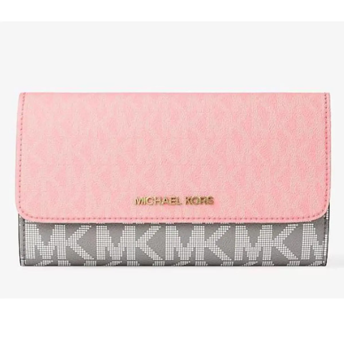 Michael Kors Outlet Large Jet Set Tri-fold Wallet with Signature Logo 35S5GTVF3B