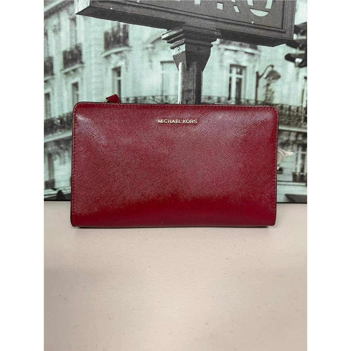 Michael Kors Jet Set Travel 32F6GTVC3A Cherry Crossbody Clutch Handbag
