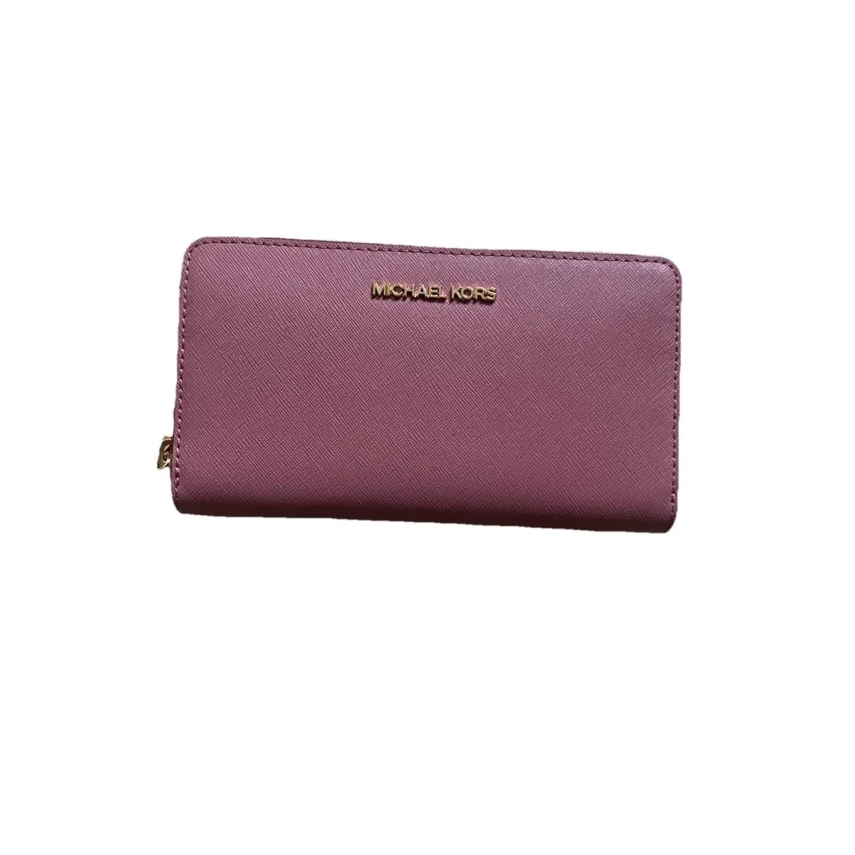 Michael Kors Jet Set Travel Continental Zip Around Leather Dusty Rose Wallet