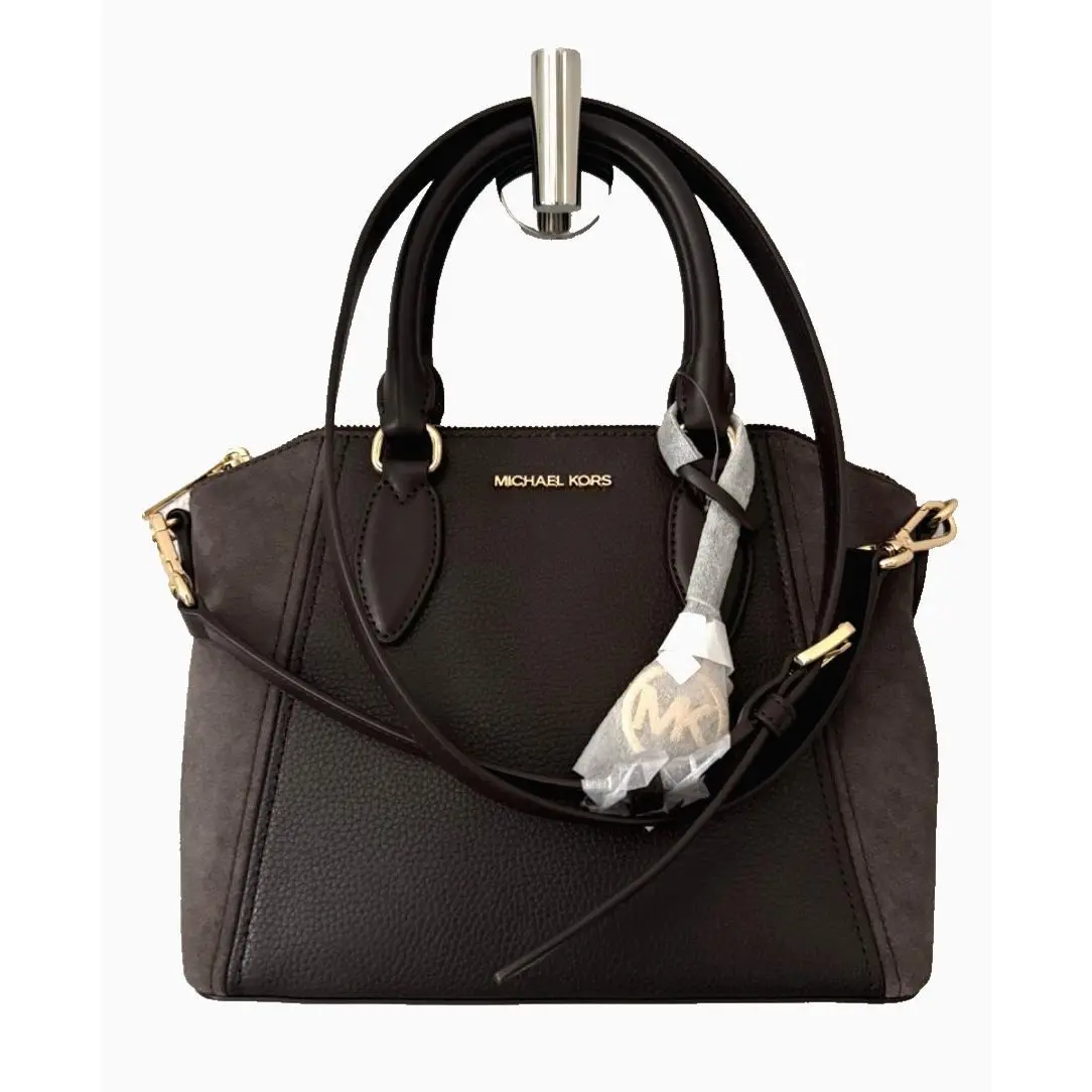 Michael Kors Sienna Handbag Chocolate Pebble Leather/suede Satchel 12 X8 X4