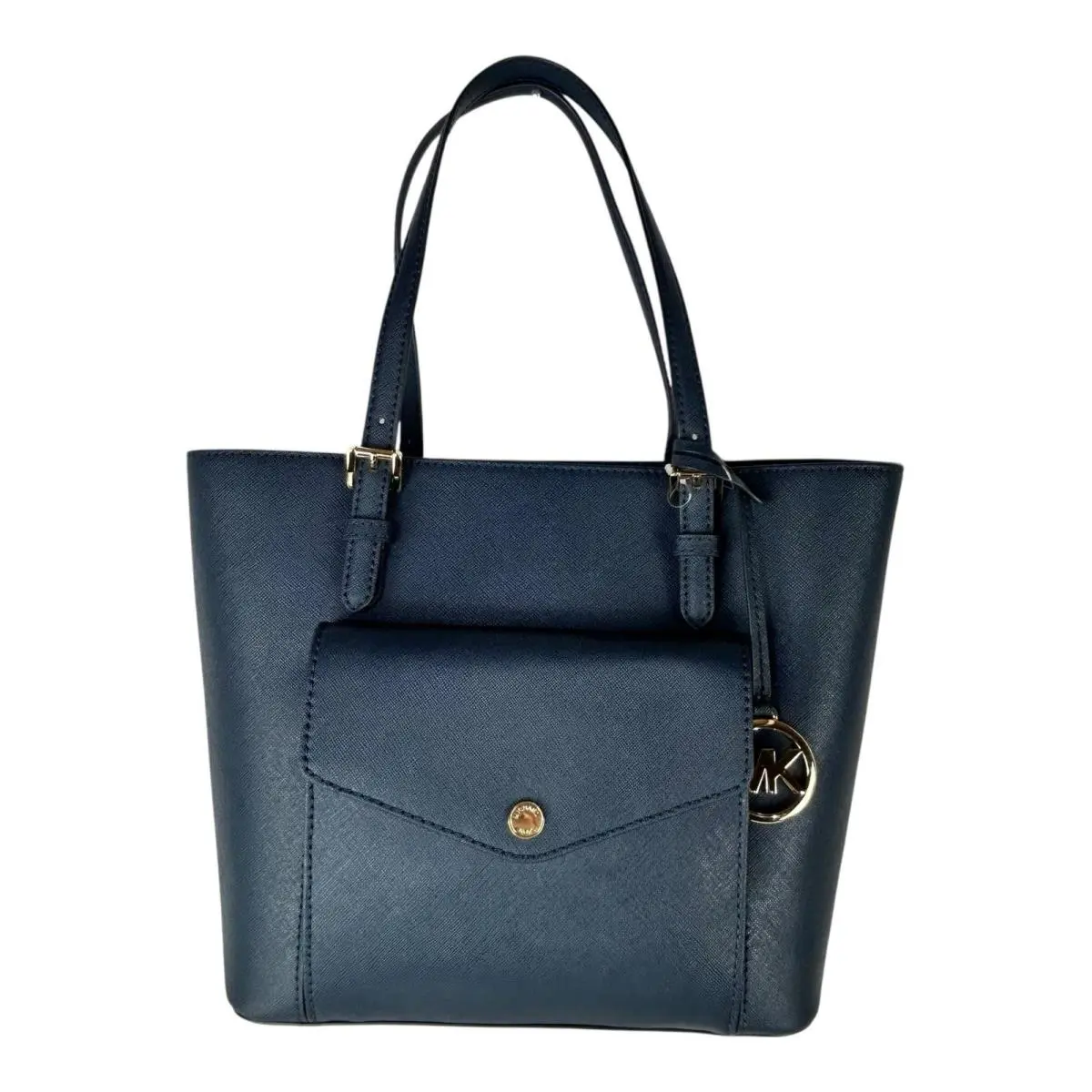 Michael Kors Jet Set Medium Tote in Saffiano Navy Leather