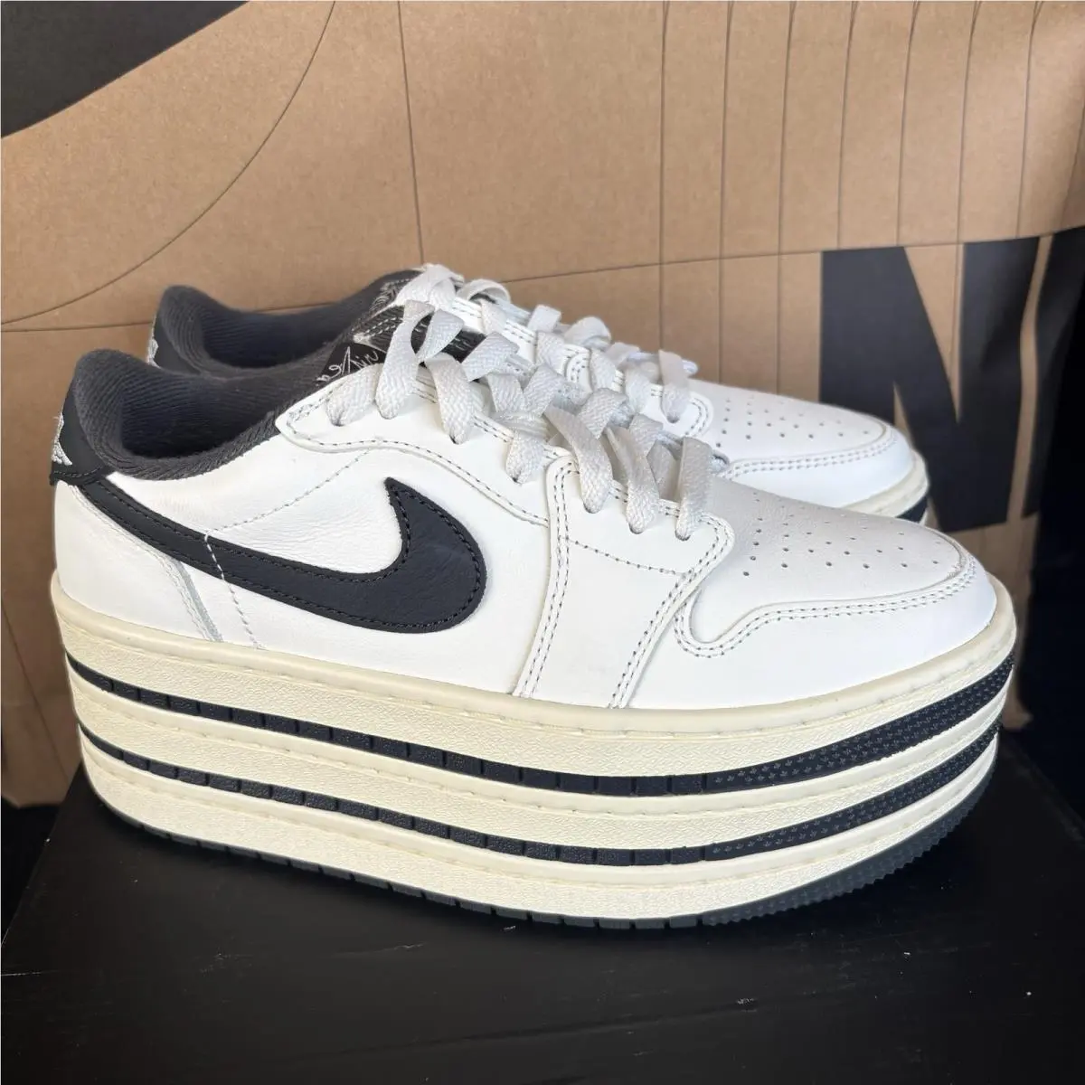 Nike Air Jordan 1 Triple Stack Sail White Black Nby HV8288-100 Women Size 9