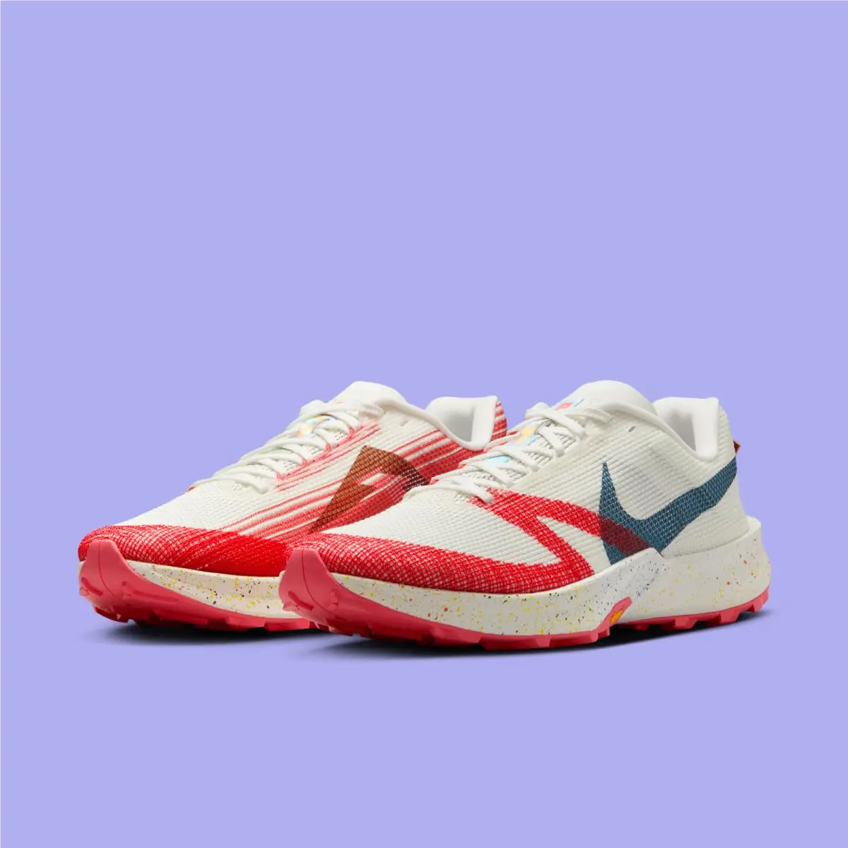 Nike Terra Kiger 10 White Red FV3929-100 Men`s Size 9 Shoes 116F