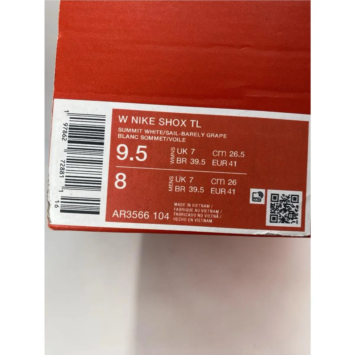 Nike shoes - Nike Shox TL - Shox - AR3566 104 - Summit White/Sail-Barely Grape (UPC: 197862728811) 8