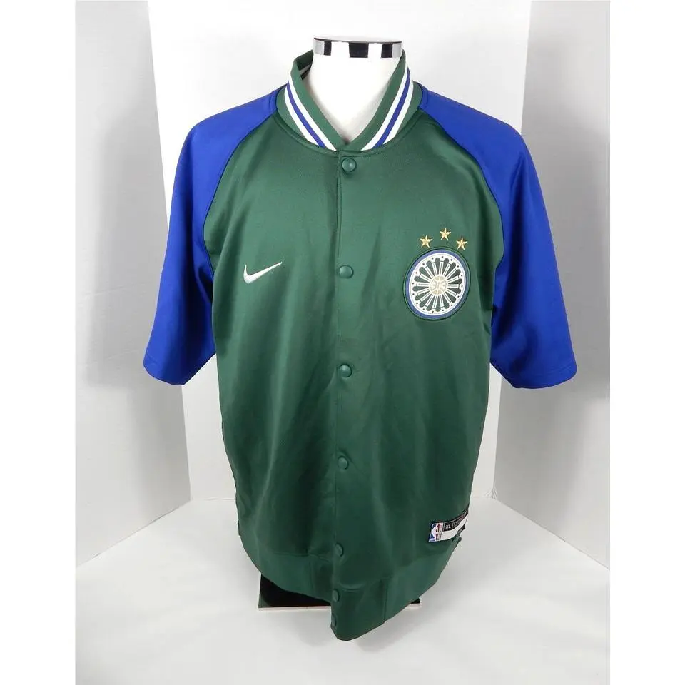 2022-23 Mens Detroit Pistons Game Issued St Cecilia Warm Up Green Jacket Nike XL