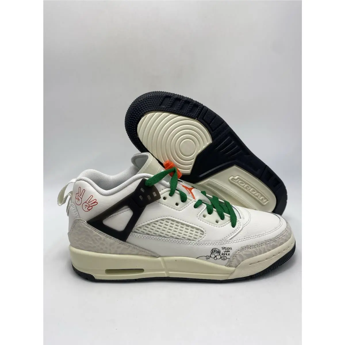 Nike Jordan Spizike Low GS Sail Orange Black Pine Green HQ1670 183 Size 7Y