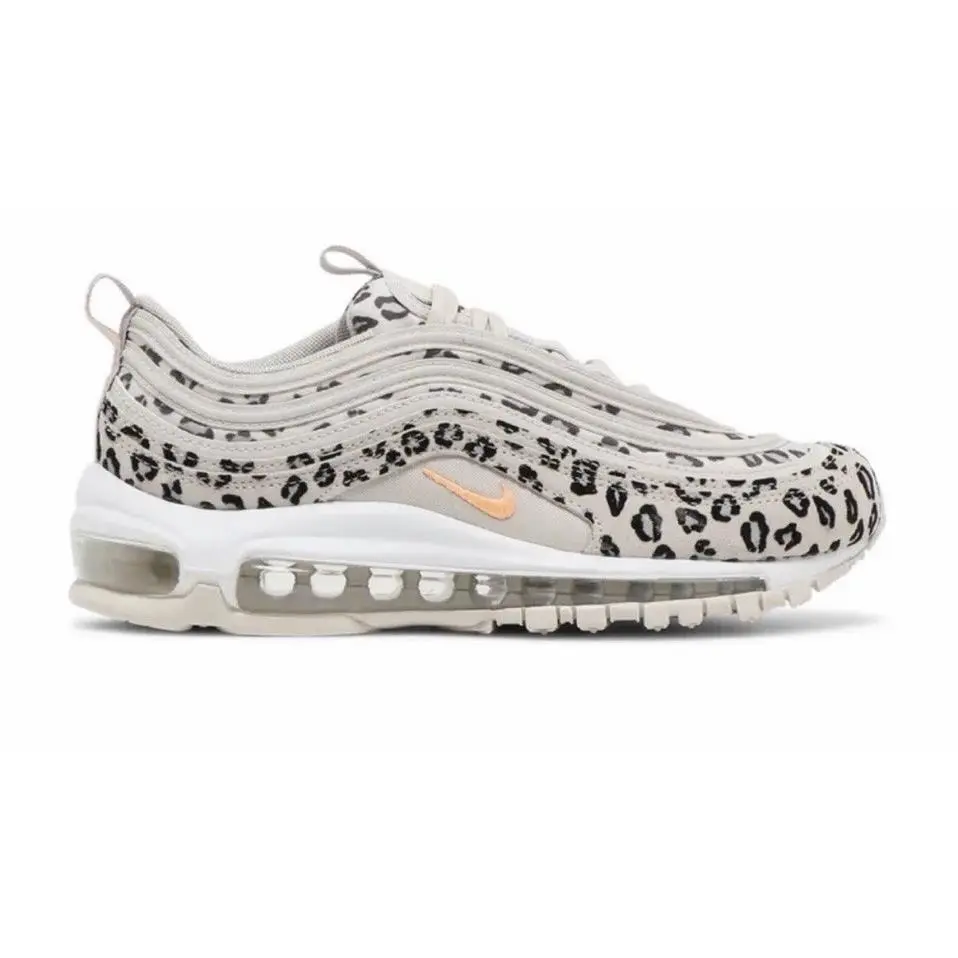 Nike Women`s Air Max 97 Leopard Print Sneakers in Cream/peach Sz 9.5 Eu 41