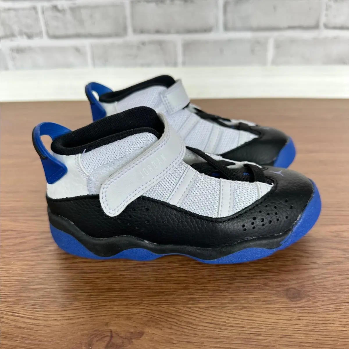 ⭐rare Nike Jordan 6 Rings TD Toddler Sz 10C Shoes Sneakers White Blue 323420-142