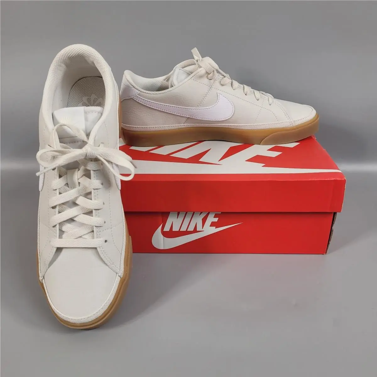 Nike Court Legacy Low Womens Size 10 Phantom White Gum Sole Sneakers IH0580-030