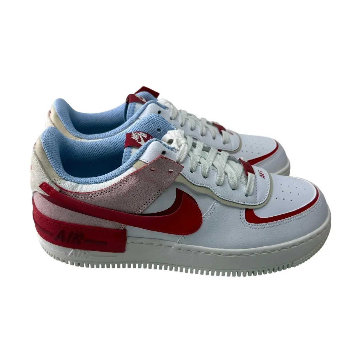 Nike Air Force 1 Shadow White University Red Psychic Blue CI0919-108 Mens 10