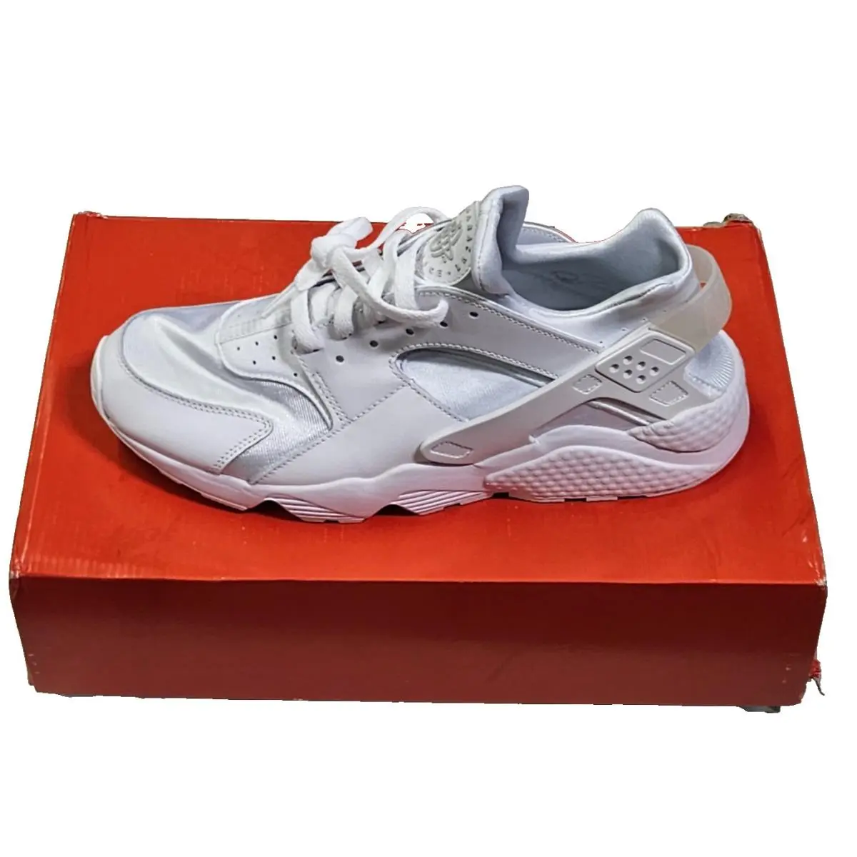Nike Men`s Air Huarache Triple White Low Sneakers All 12.5