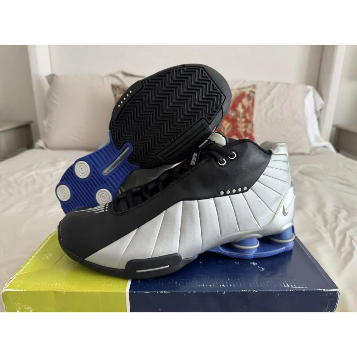Nike Shox BB4 `og` Black/metallic Silver-lapis 2000 US Men Sz9 830218 001