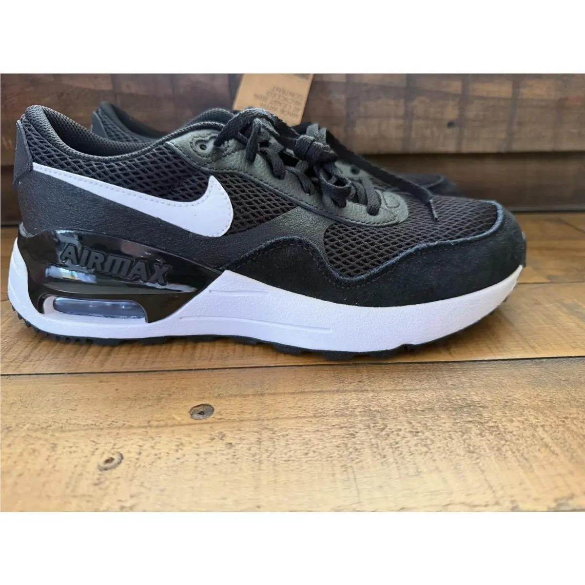 Nike Air Max Systm Shoes Youth Size 7Y Black White Mesh Sneaker DQ0284-001