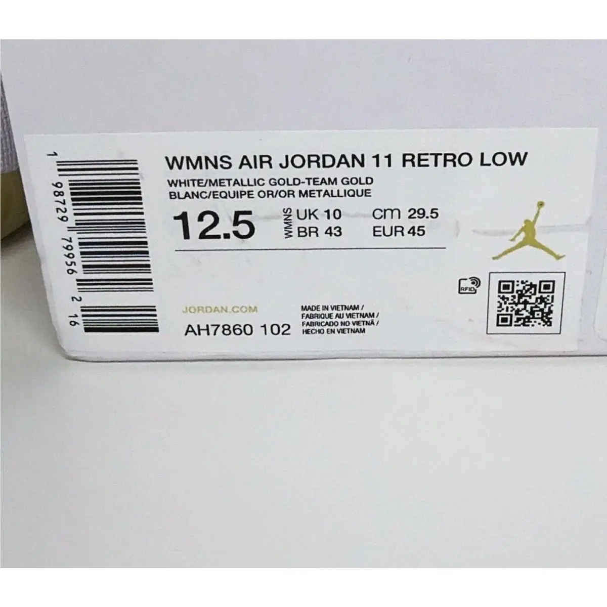 Nike shoes - Air Jordan 11 - Air - AH7860-102 - Multicolor, Manufacturer: White/Metallic Gold/Team Gold 4