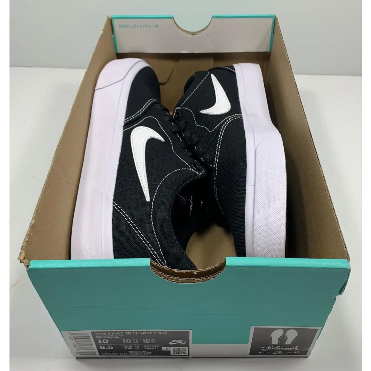 Nike shoes - SB Charge Canvas - Charge Canvas - CN5269 001 - BLACK/WHITE (UPC: 193656532688) 6