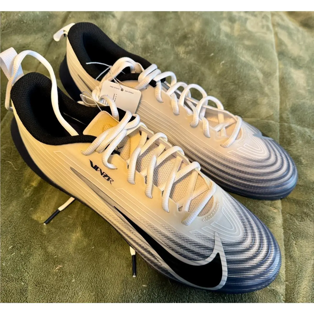 Nike Vapor Speed 3 Football Cleats HM8849-103 White/navy Size 12 Mens