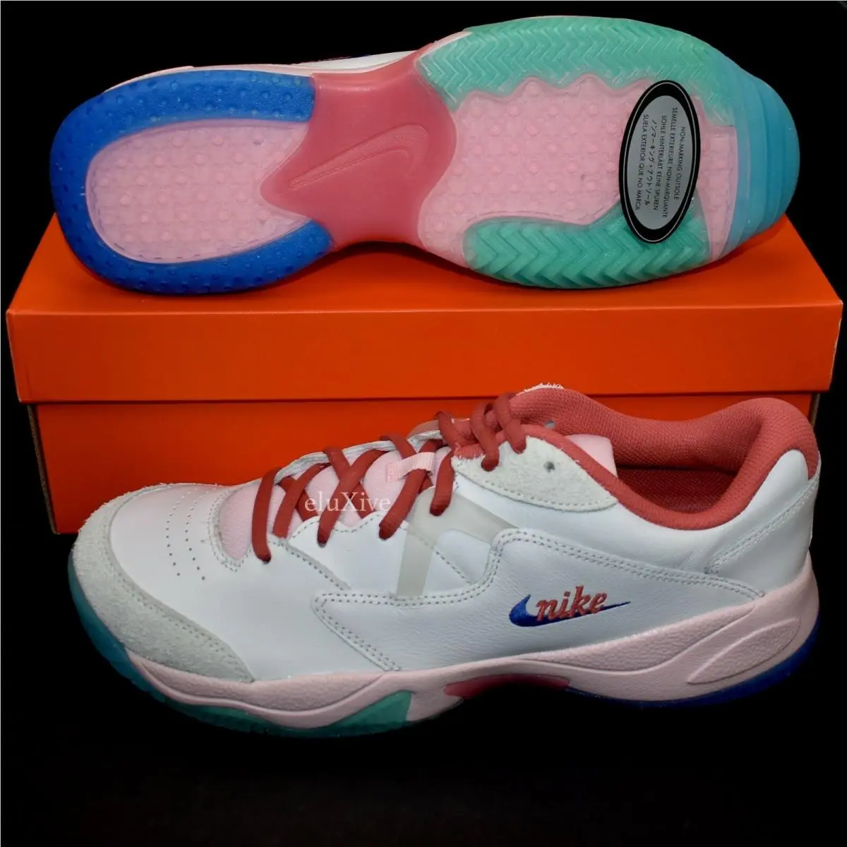 DS Nike 2019 Court Lite 2 Prm QS Pink Foam White Multicolor Tennis Sneaker sz 10