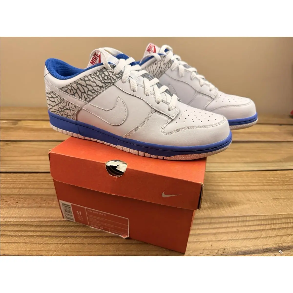2006 Nike Dunk CL Low Jordan Pack Sz 11 Cement Elephant 304714-119