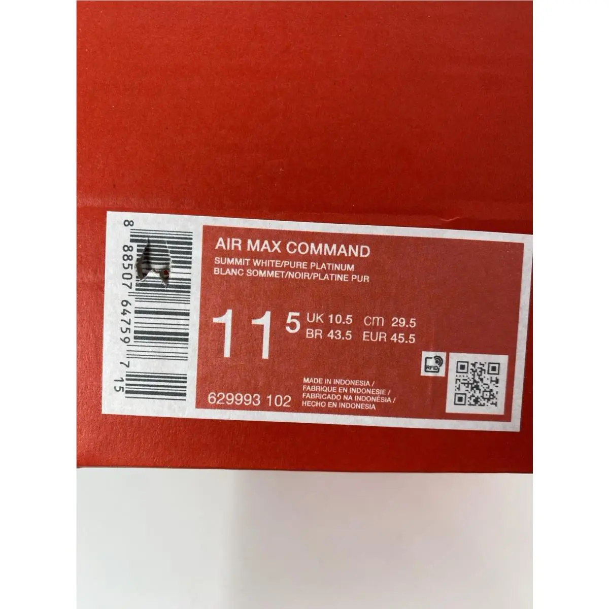 Nike shoes - Nike Air Max Command - Air Max Command - 629993 102 - Summit White/Pure Platinum (UPC: 888507647597) 7