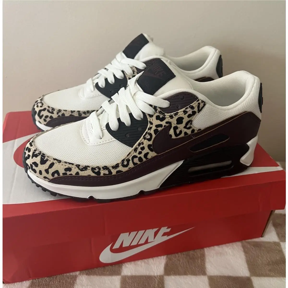 Nike shoes - Nike Air Max 90 - Air Max - IF1619-102 - Burgundy Crush/Leopard/Black 8