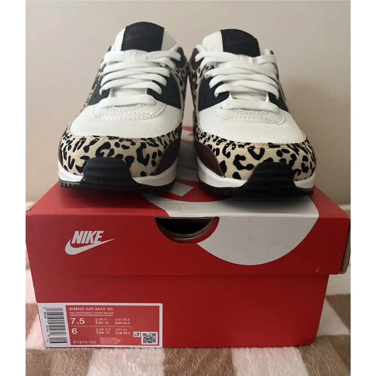 Nike shoes - Nike Air Max 90 - Air Max - IF1619-102 - Burgundy Crush/Leopard/Black 11