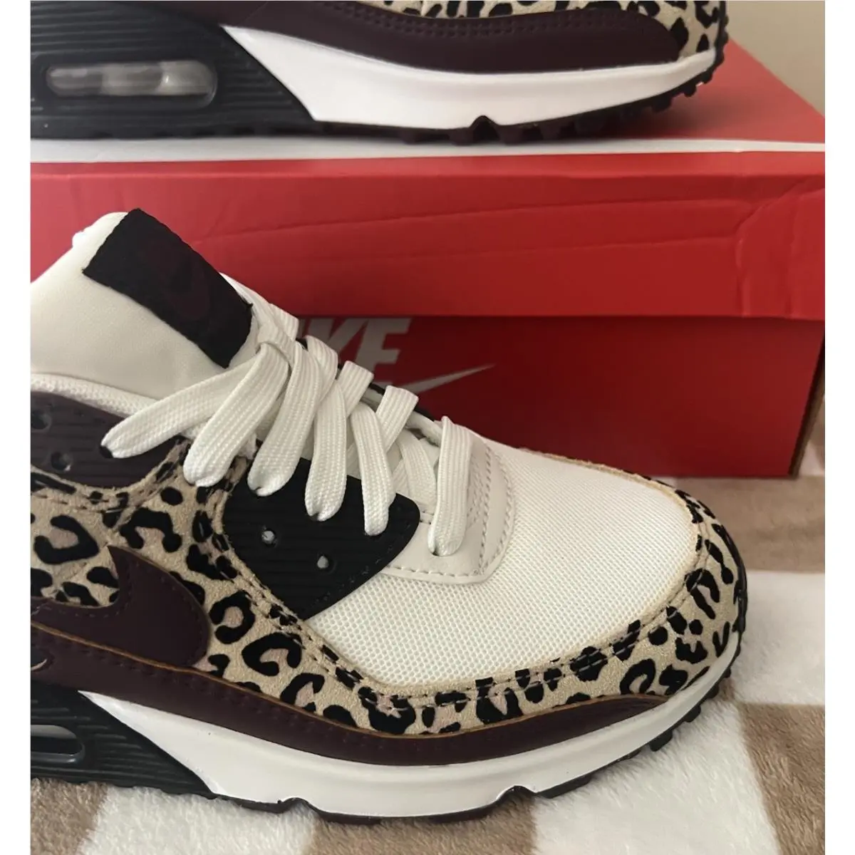 Nike shoes - Nike Air Max 90 - Air Max - IF1619-102 - Burgundy Crush/Leopard/Black 2