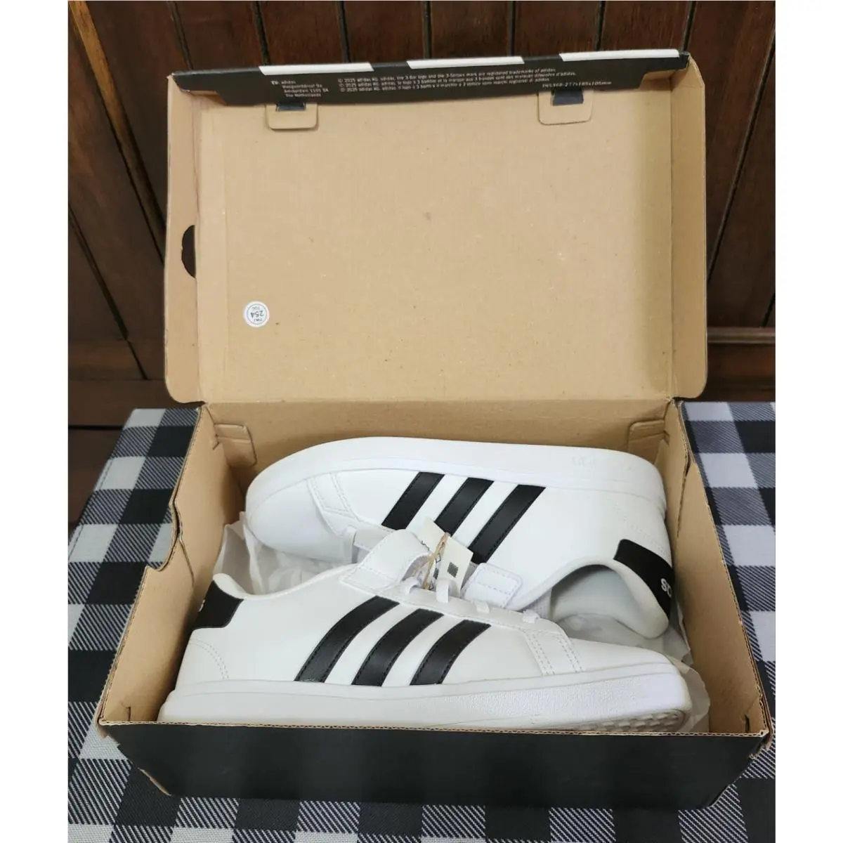 Nike shoes - NIKE GRAND COURT 2.0 EL K - WHITE WITH BLACK STRIPES 11