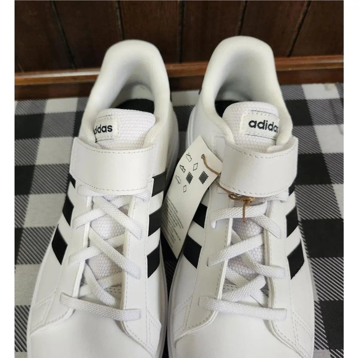 Nike shoes - NIKE GRAND COURT 2.0 EL K - WHITE WITH BLACK STRIPES 15