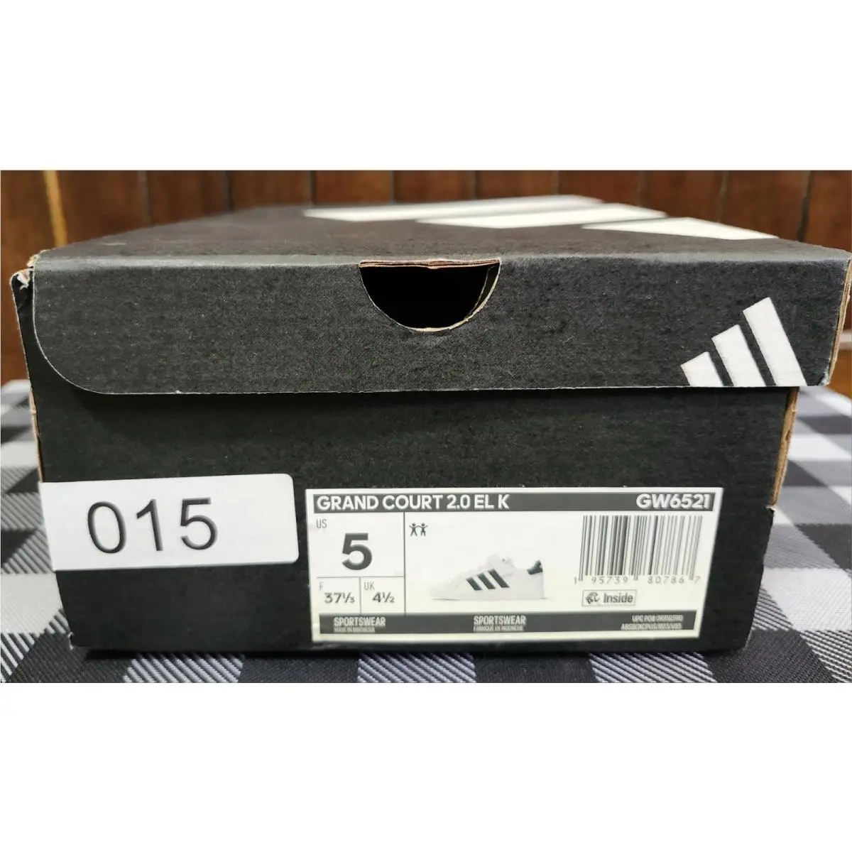 Nike shoes - NIKE GRAND COURT 2.0 EL K - WHITE WITH BLACK STRIPES 20