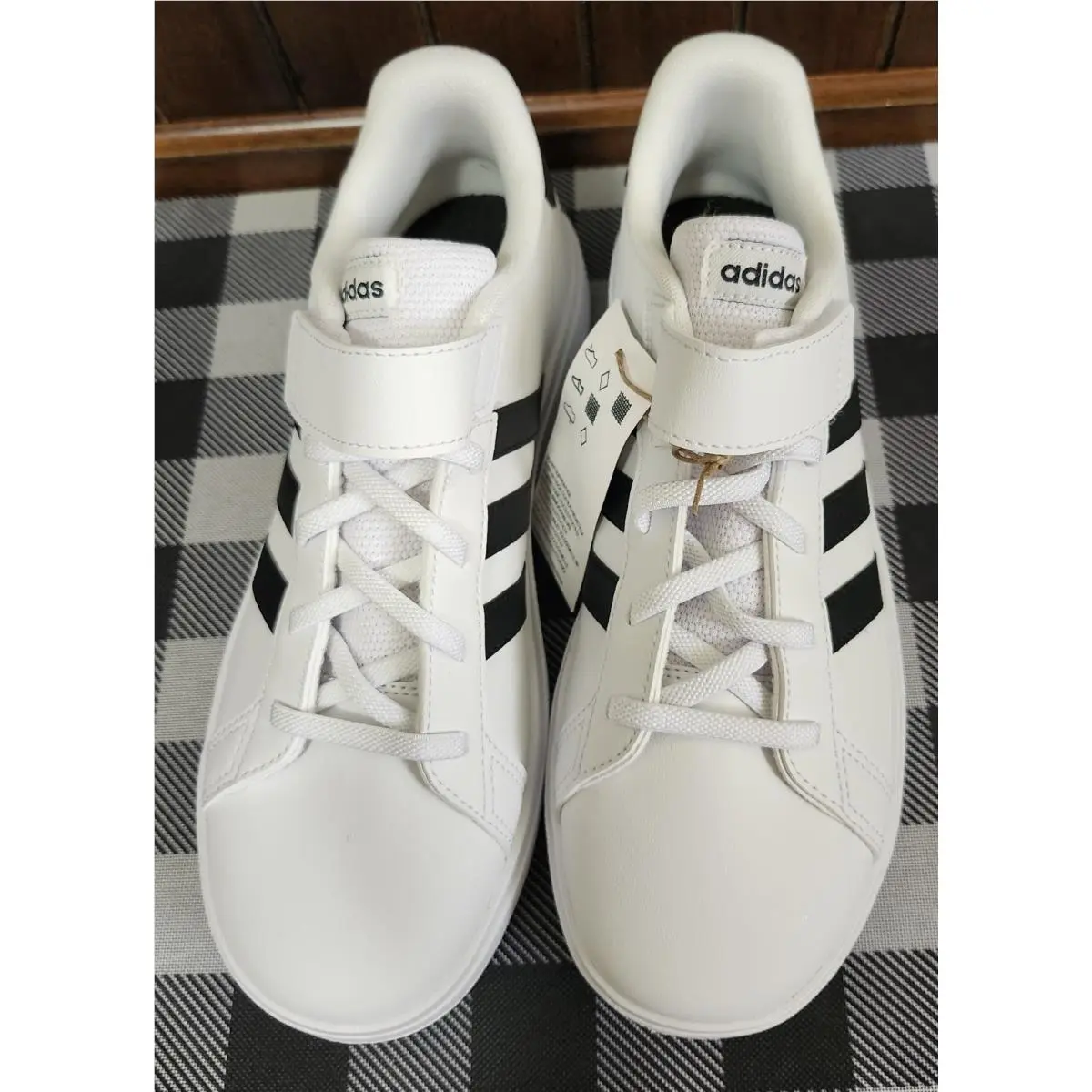 Nike shoes - NIKE GRAND COURT 2.0 EL K - WHITE WITH BLACK STRIPES 5