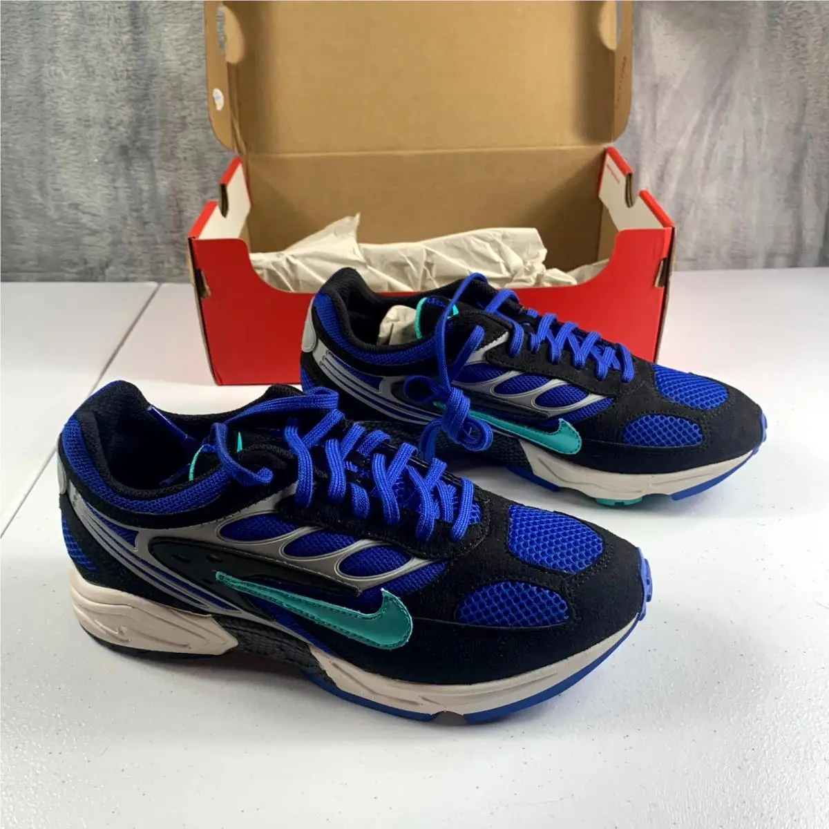 Nike Air Ghost Racer AT5410-001 Sneakers Men`s 6 Blue Hyper Jade Running Shoes