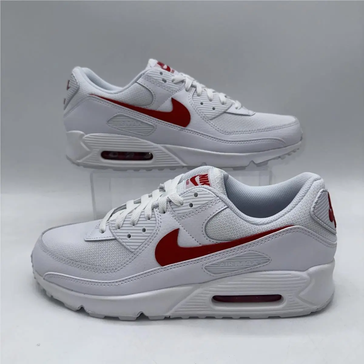 Nike Men`s Size 12 Air Max 90 DM0029 120 White/red Running Sneaker Sports