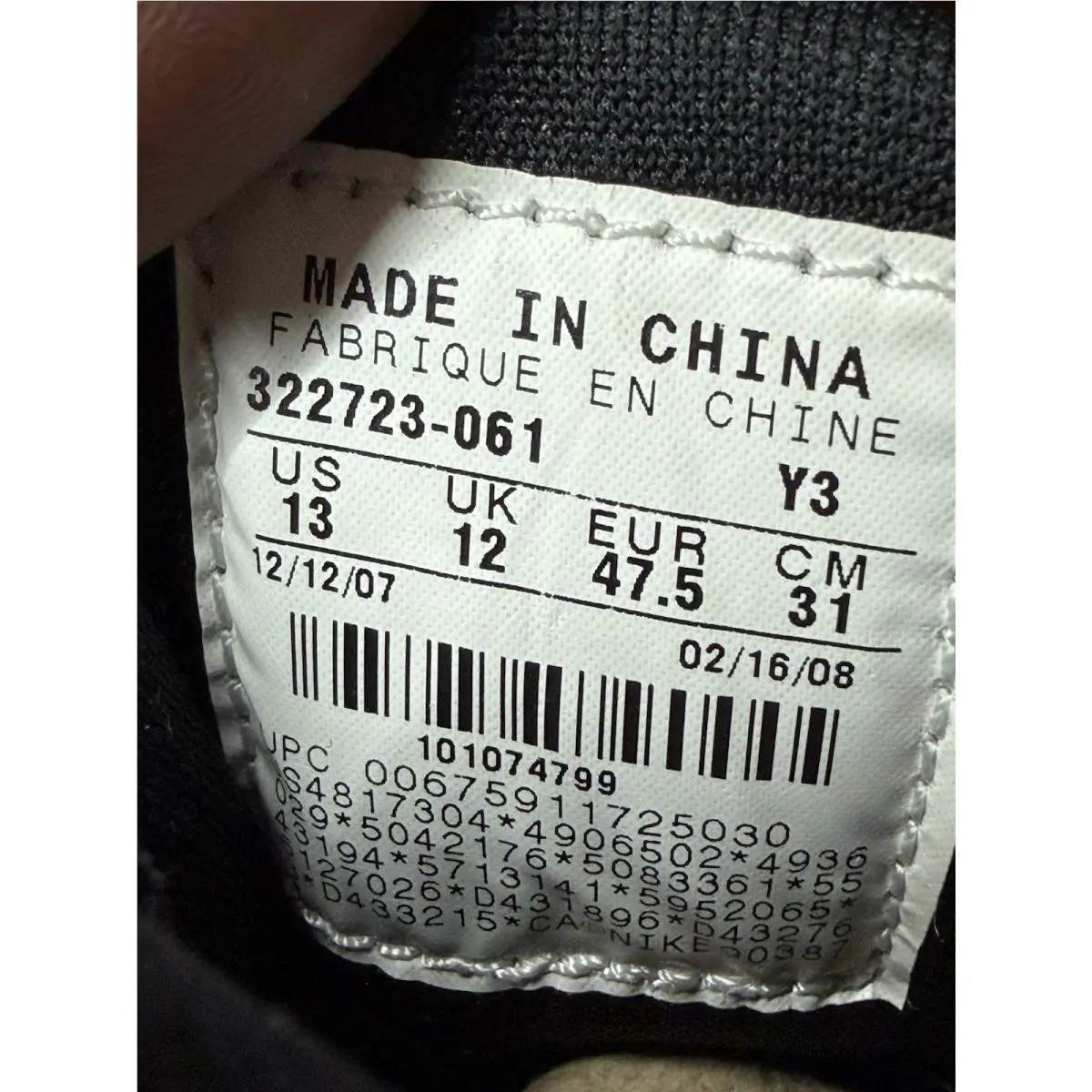 Nike shoes - Air Jordan 16 - Air - 322723-061 - Black 13