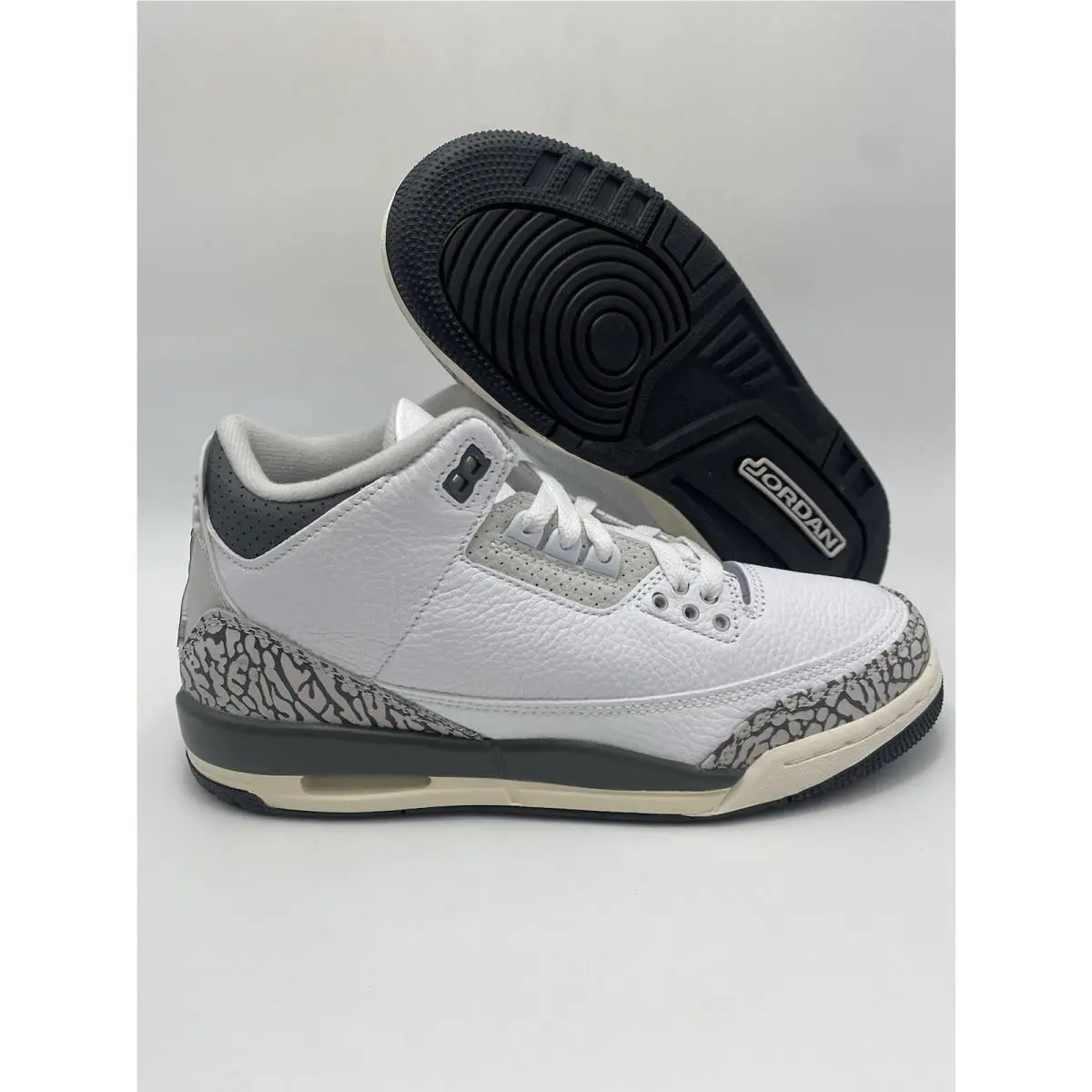 Nike Air Jordan 3 Retro GS White Black Iron Shoes DX6665 100 Size 7Y