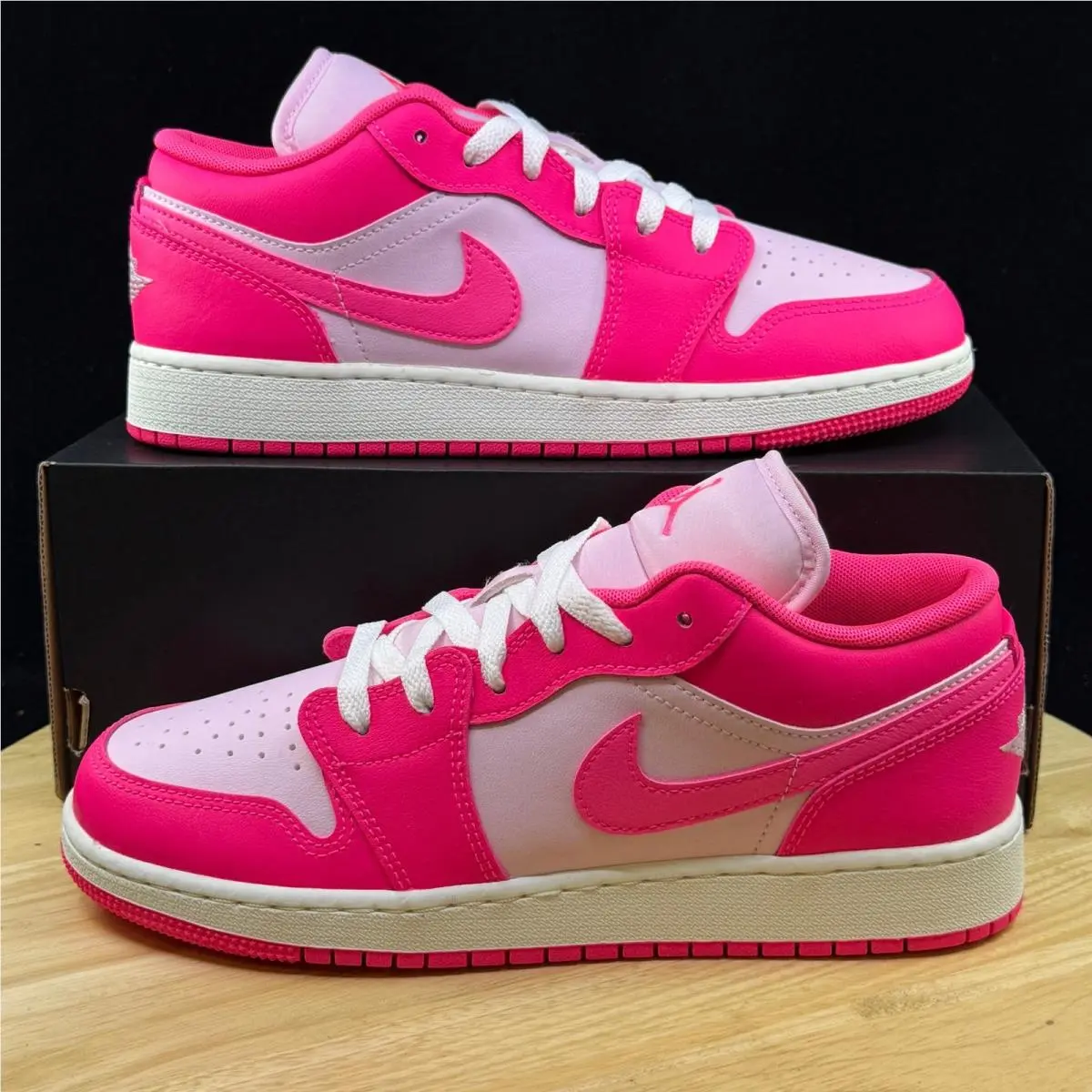 Nike Air Jordan 1 Low Valentines Day Pink White 553560-661 Sz 7Y/ 8.5W Shoes