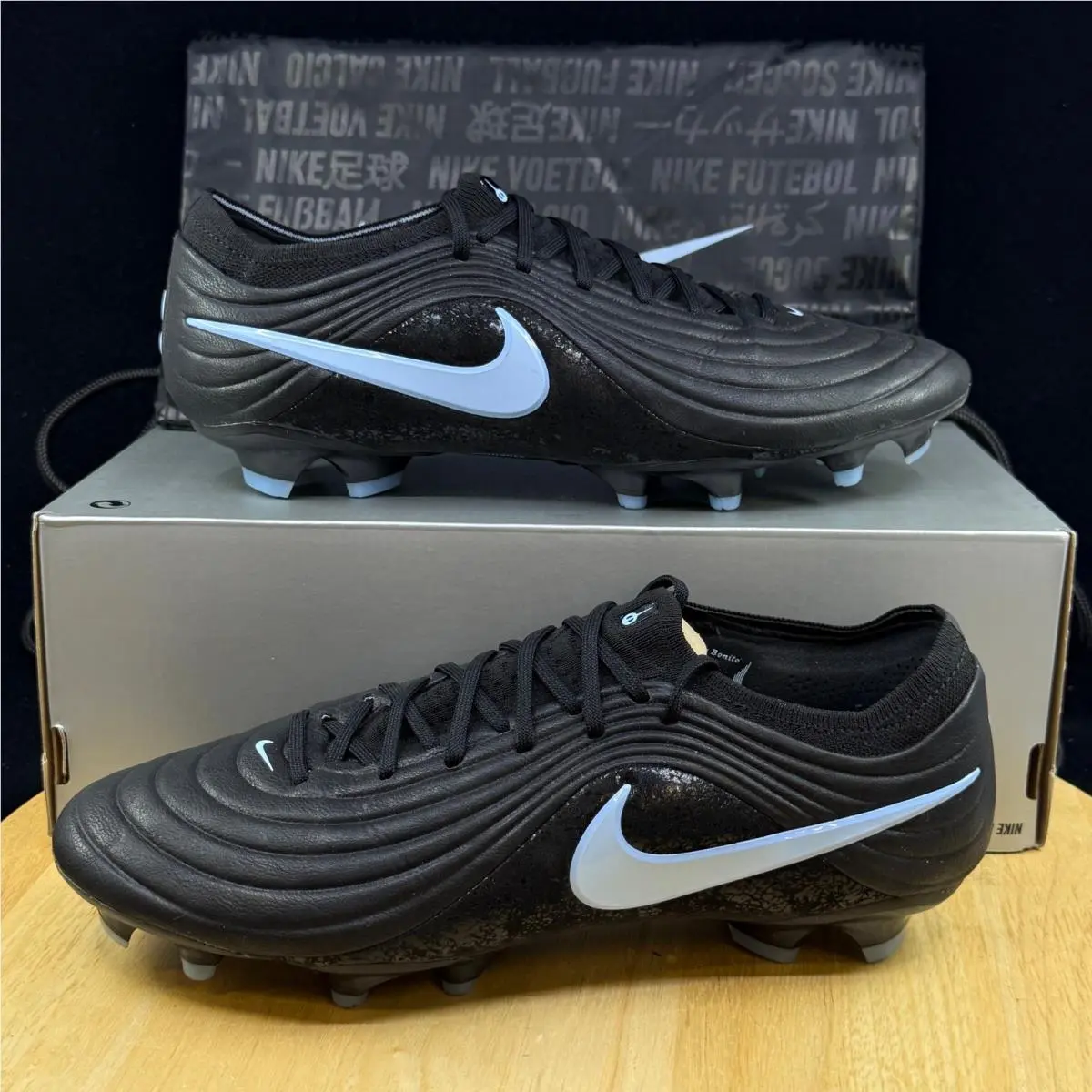Nike Tiempo Maestro Elite FG `black Ice Blue` Cleats Men’s Size 8.5 HQ3157-040