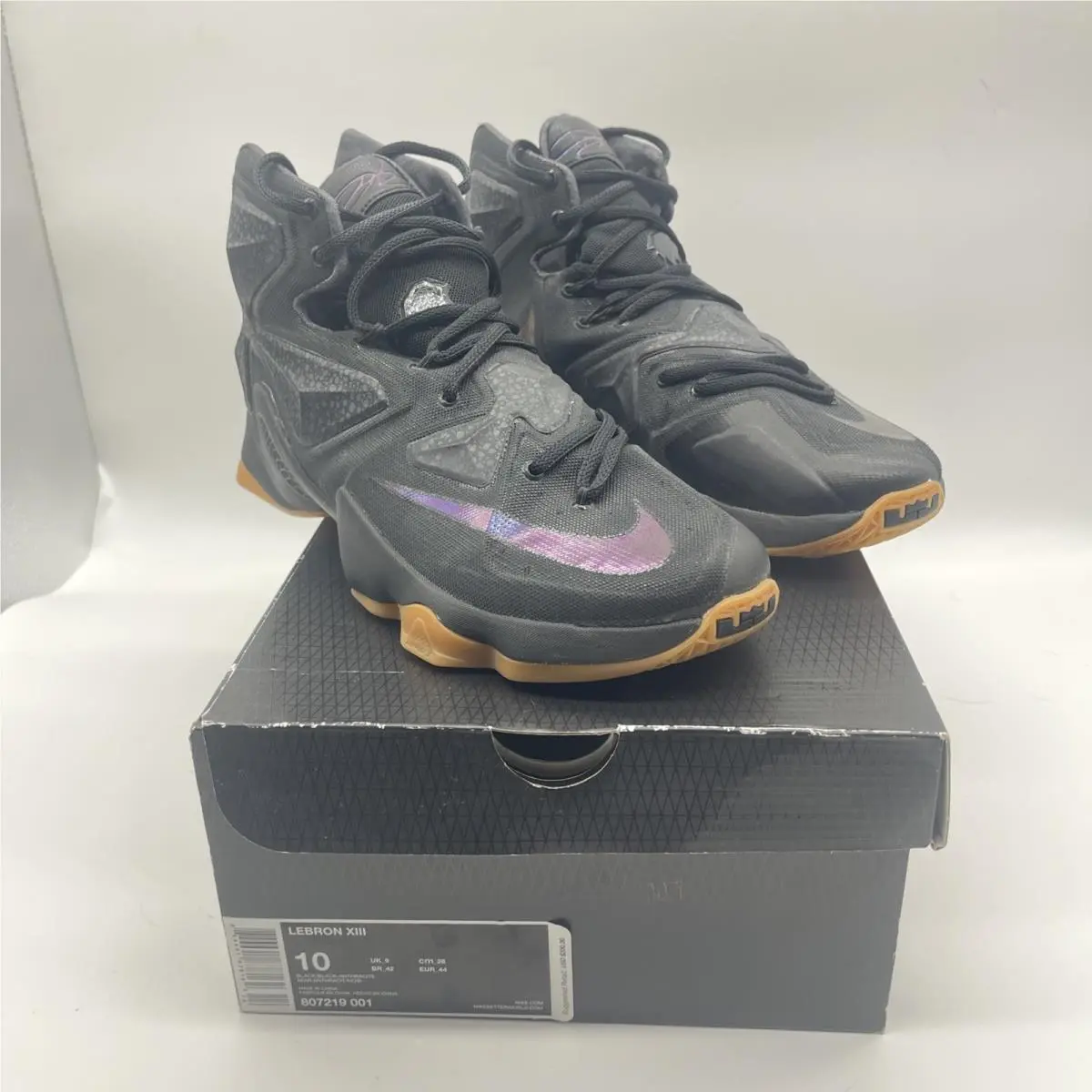 Nike Lebron Xiii Black-anthracite-gum Brown Black Lion Size 10