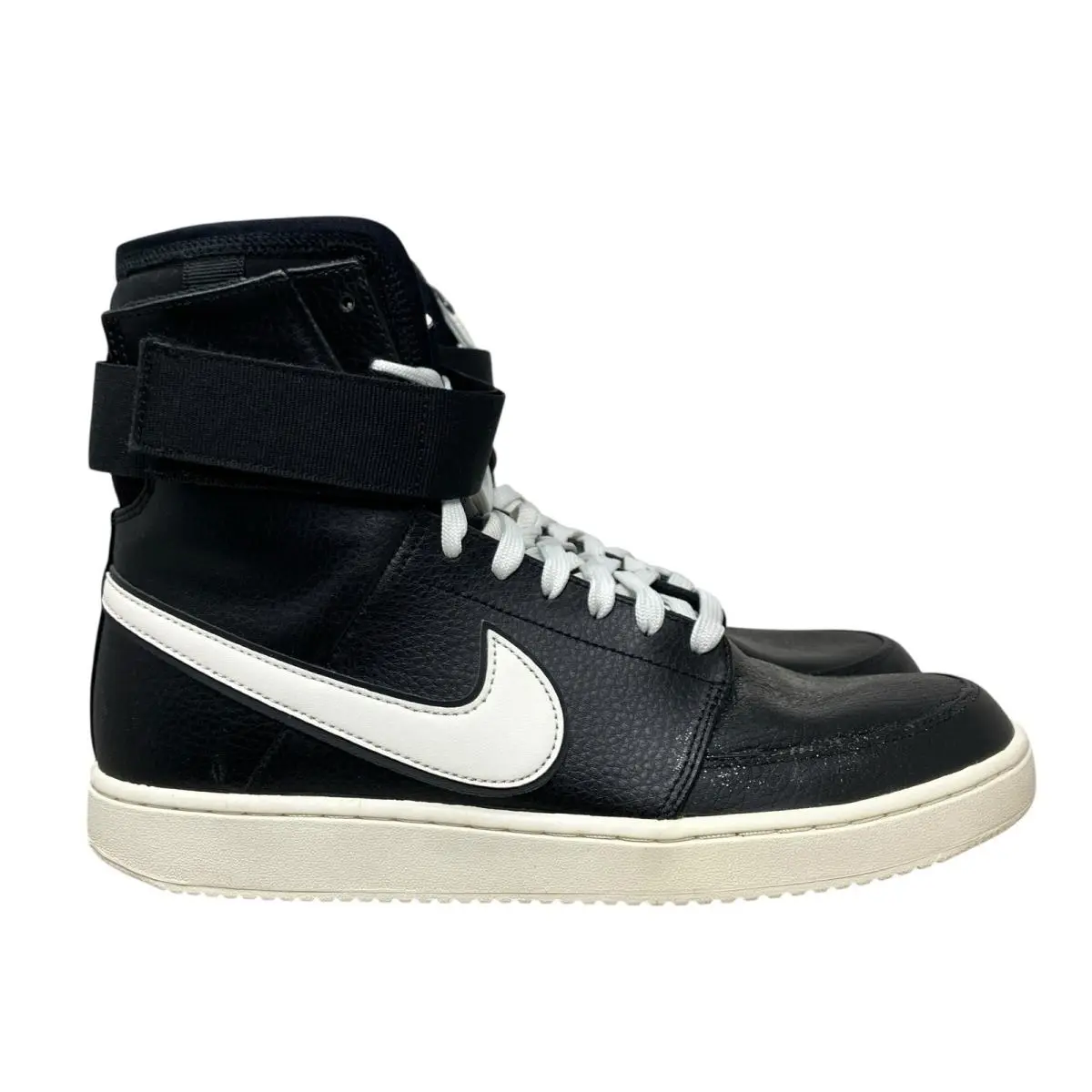 Nike Sneakers Mens 9 Black Sail Double Court High Top Retro Strap A02424-001