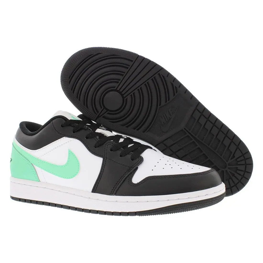 Nike Air Jordan 1 Low Mens Shoes Size 9 Color: White/black/green Glow