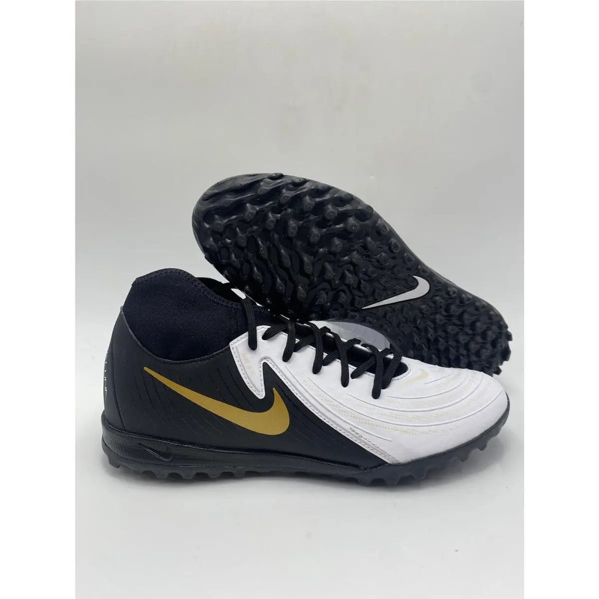 Nike Phantom Luna II Academy TF White Black Gold Shoes FJ2566 100 Men`s Sz 7.5