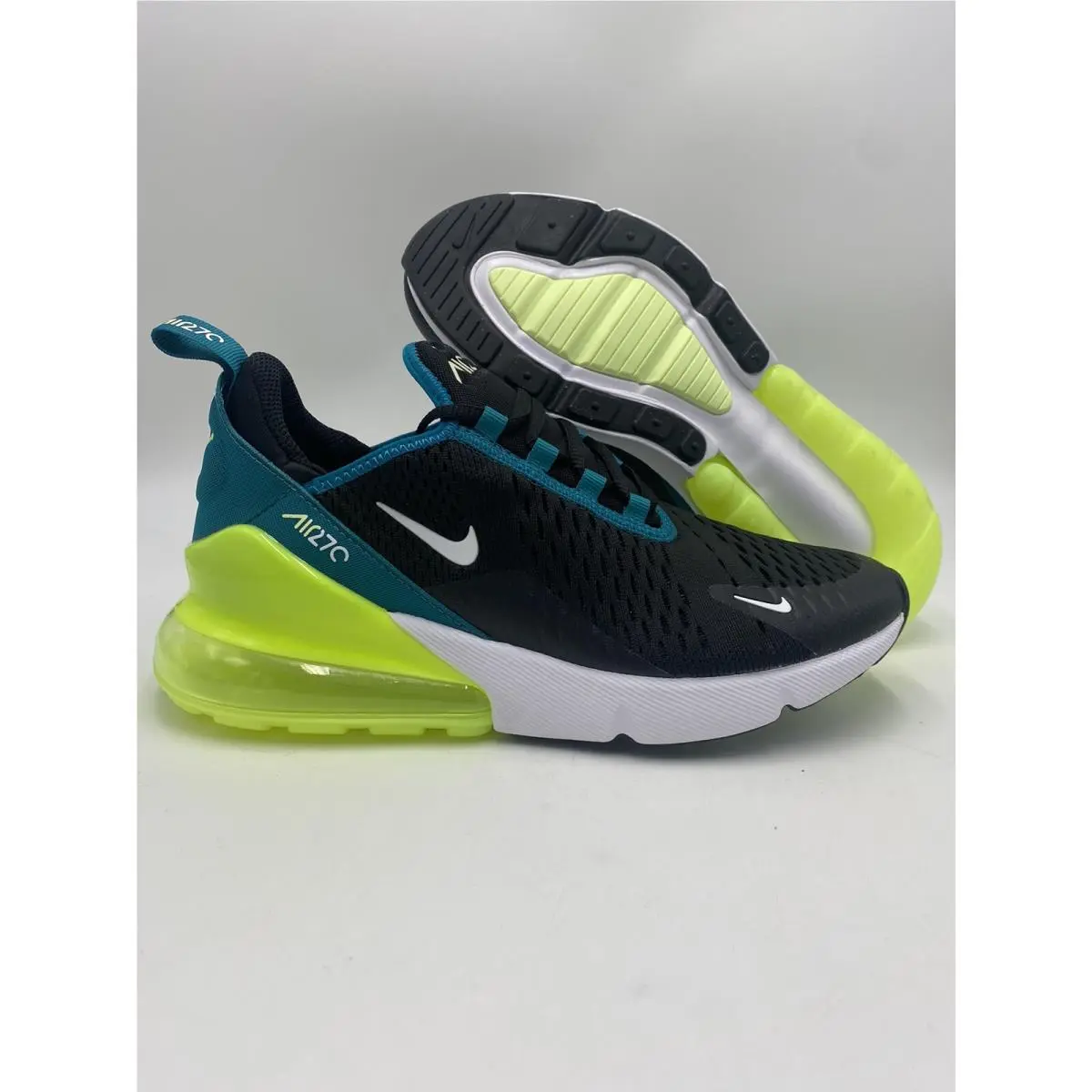 Nike Air Max 270 GS Size 5Y Black/white Bright Spruce Shoes Size 7Y 943345 026