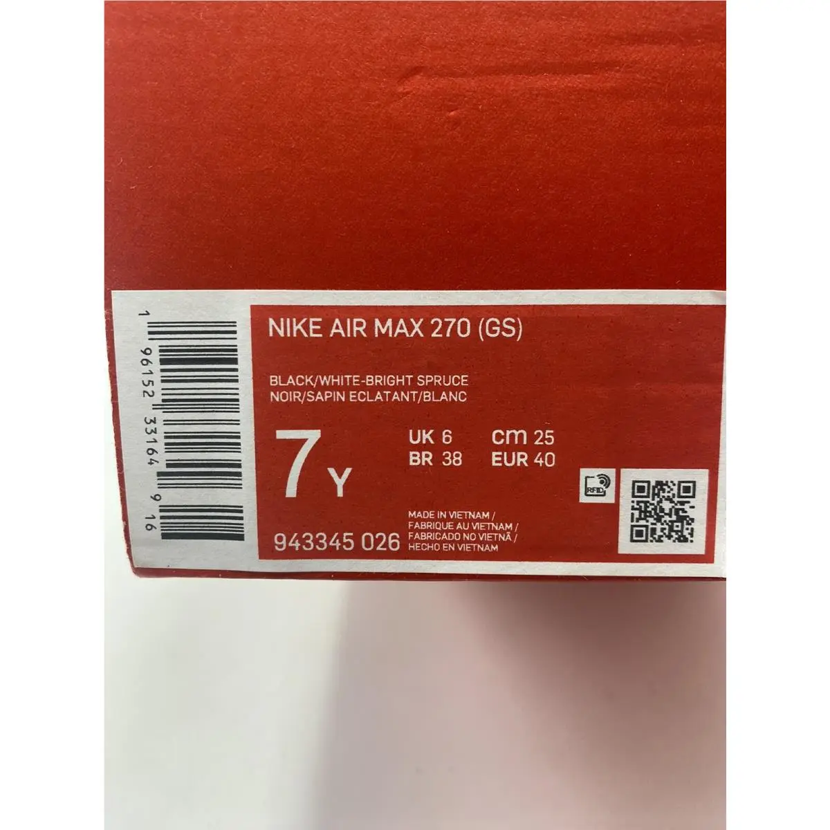 Nike shoes - Nike Air Max 270 - Air Max - 943345 026 - Black/White-Bright Spruce (UPC: 196152331649) 6