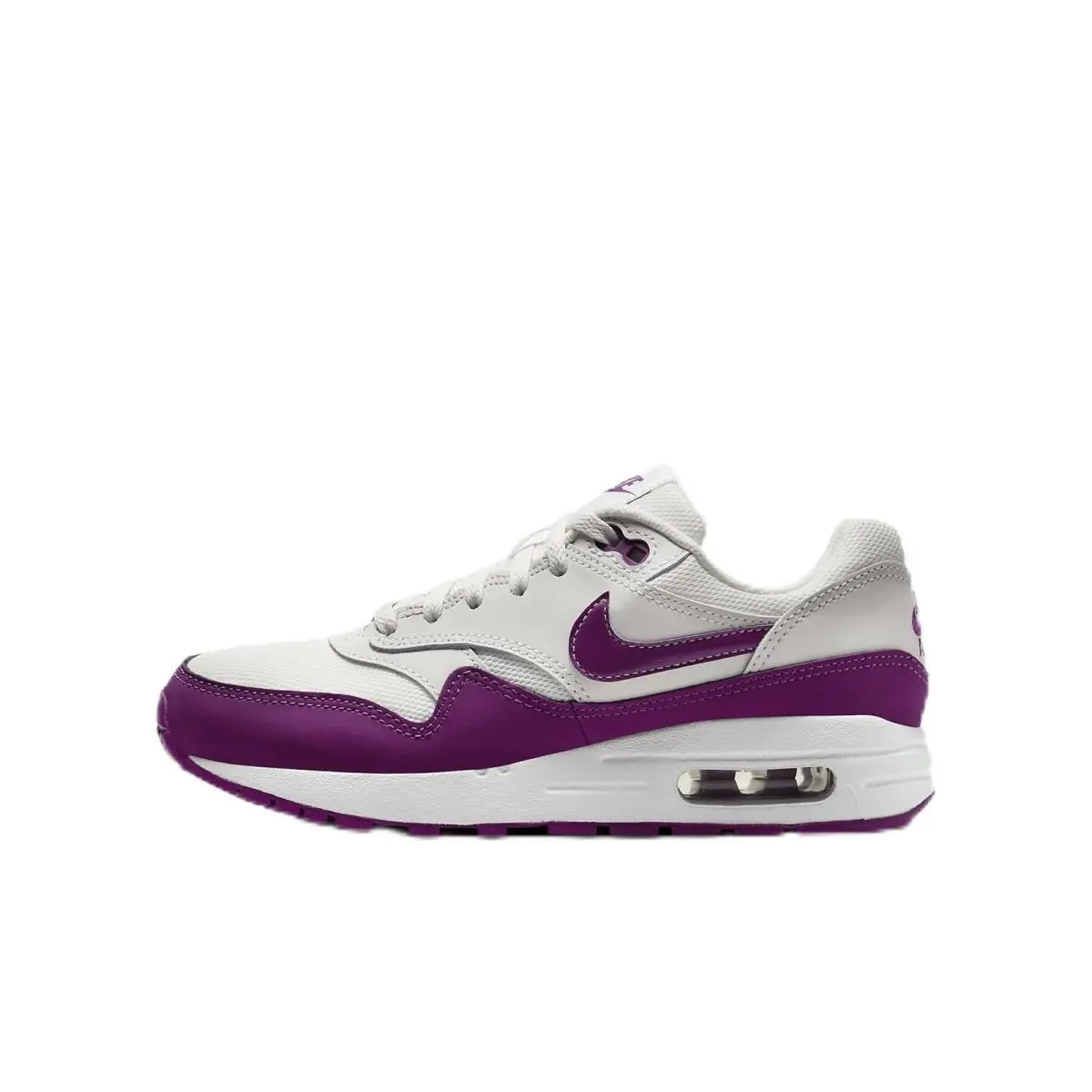 Nike Air Max 1 Big Kids` Shoes DZ3307-109 Summit White/white/viotech Size 4