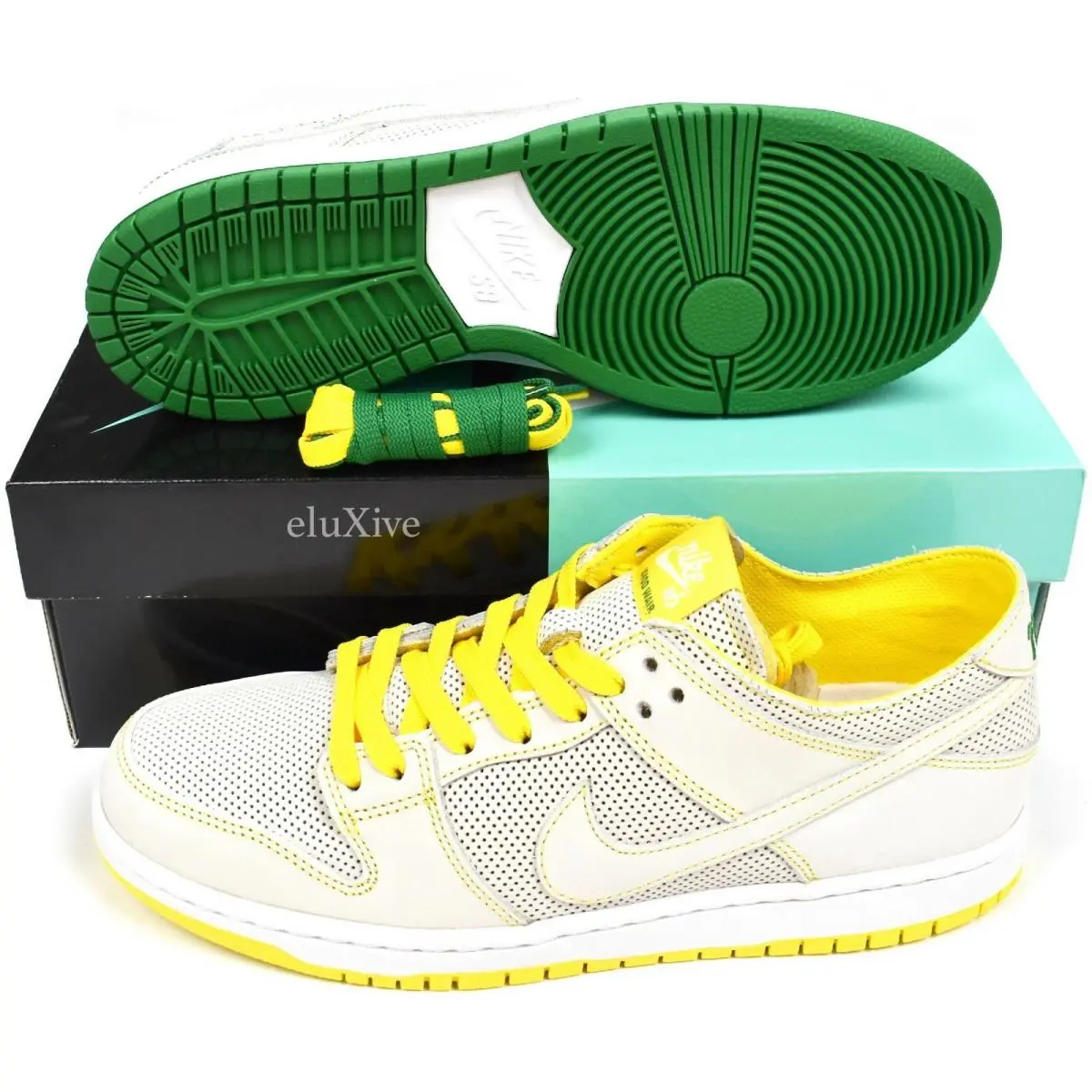 DS 2018 Nike SB Dunk Low Pro Decon QS Ishod Wair Yellow Green Sneakers Men`s 9.5