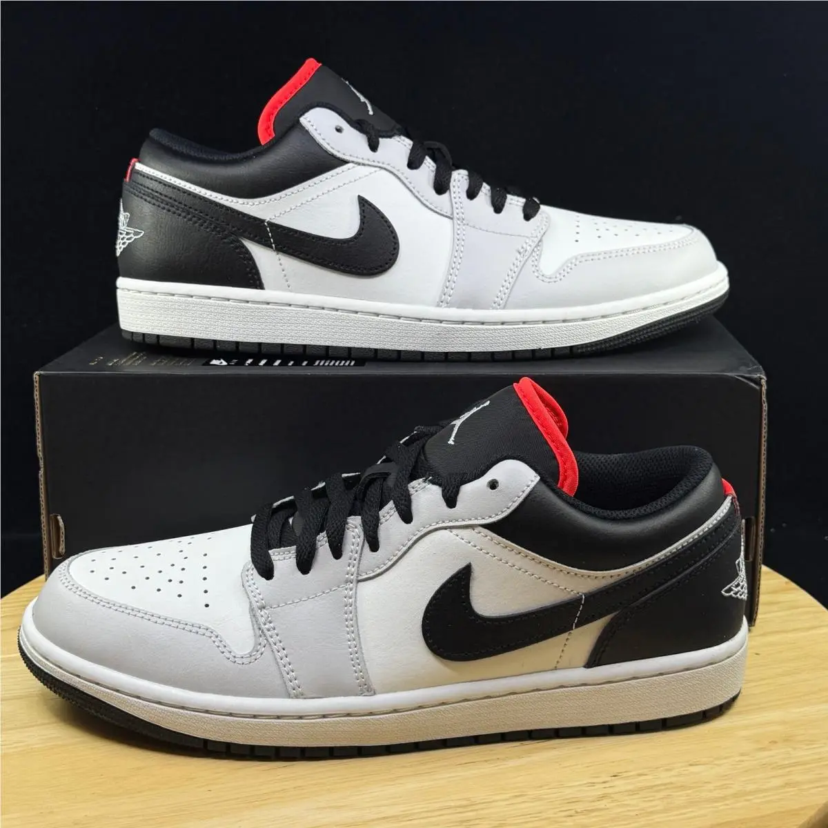 Nike Air Jordan 1 Low Neutral Grey Black 553558 045 Men`s Size 10