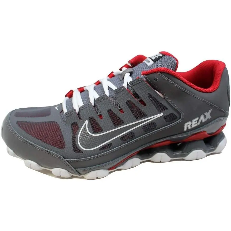 Nike Reax 8 TR Mesh Fitness Shoes Men Grey Red 8.5 US - Gray