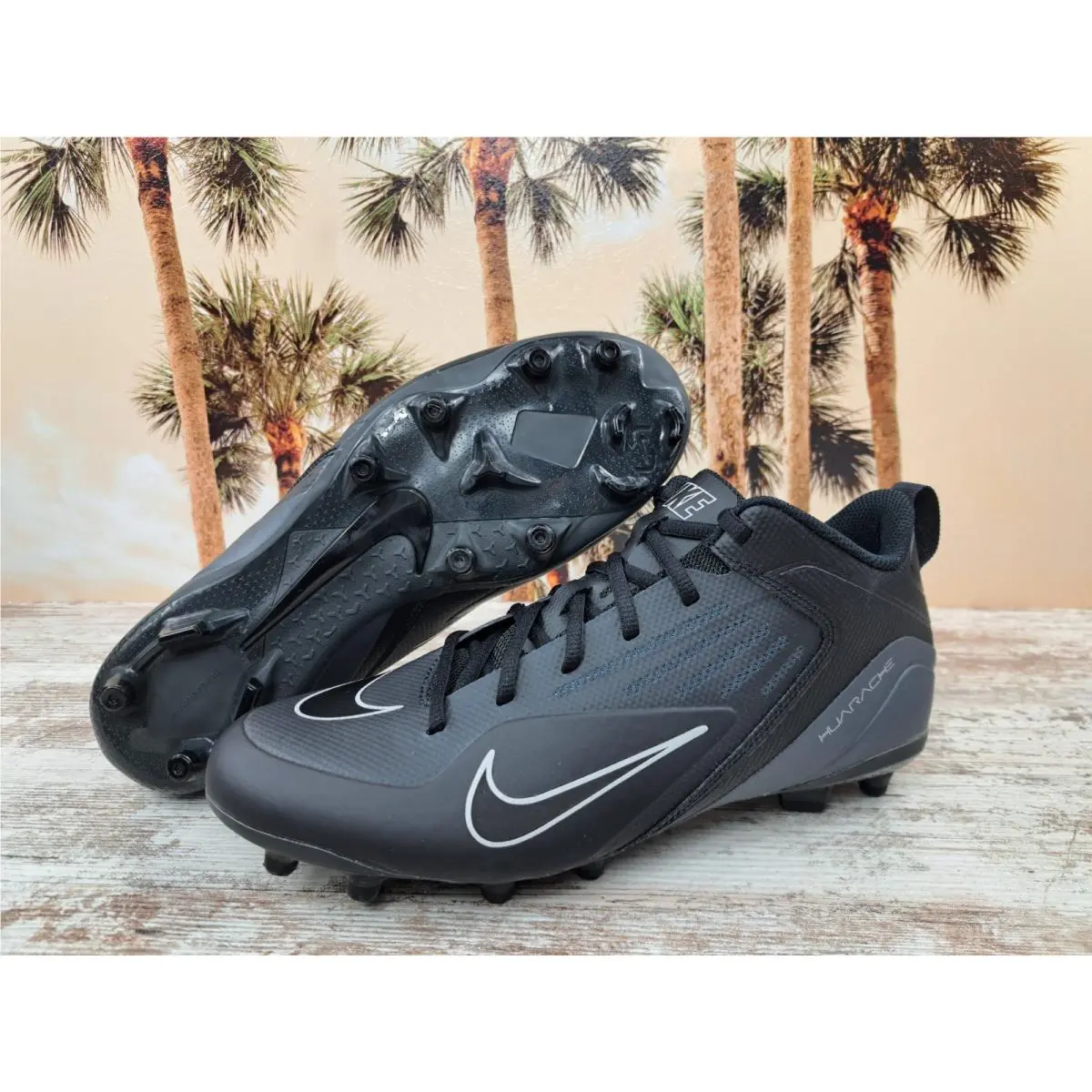 Nike Alpha Huarache Varsity Lax Lacrosse Cleats Black CZ6558-011 Mens Sz 9.5